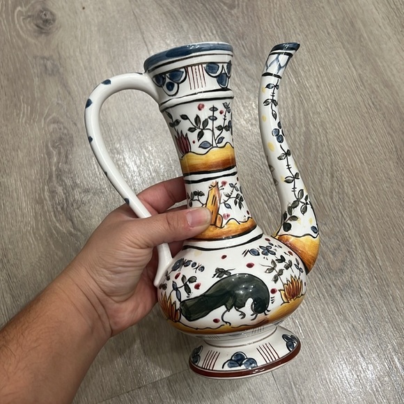 Portuguese Estrealla Conimbriga Ceramics Handpainted signed bottom vase decor - Picture 2 of 5